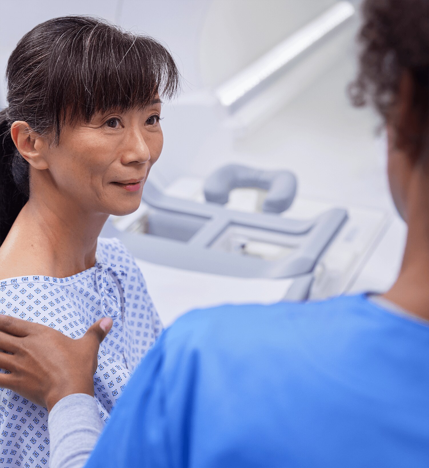 Radiologist looks at brain scans